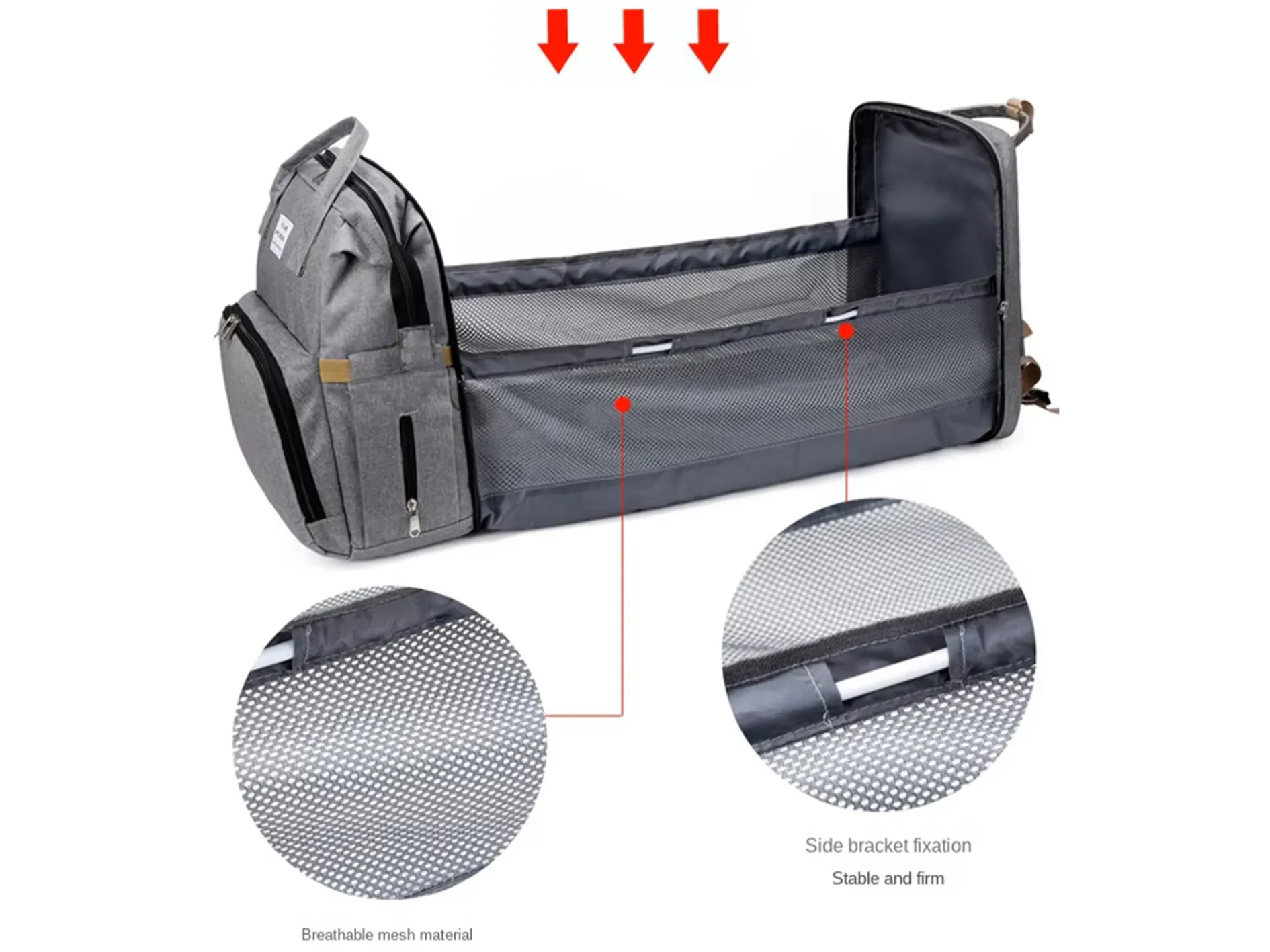 SPIXFOX Elegant Diaper Bag for Mothers for Travel 24L | Maternity Bag for Newborn Baby | Mothers Travelling Bag | Multipocket Water Resistant Baby Bag. - Image 4