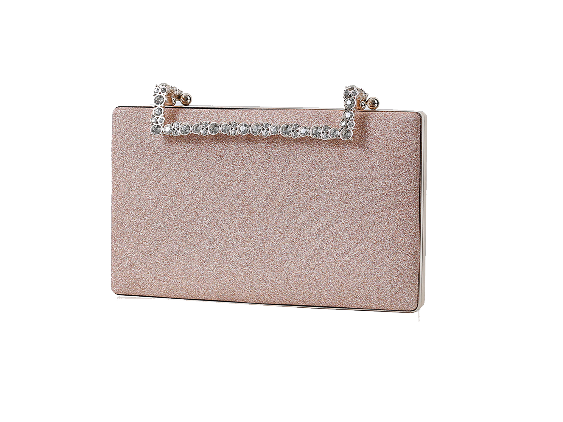party clutch pink color with diamond handile